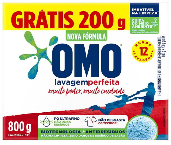 Sabao Po Omo 800g Lav Perfe Gratis 200g