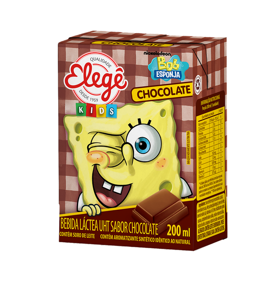 BEB LACT UHT ELEGE BOB ESPONJA CHOC 200ML