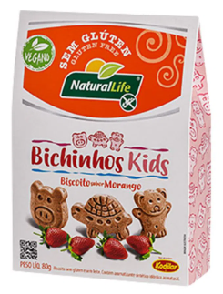 BISC KODILAR BICHINHOS KIDS MORANGO 80GR