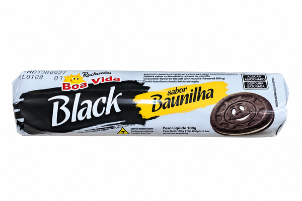 BISC RECH BOA VIDA BLACK BAUNILHA 100G
