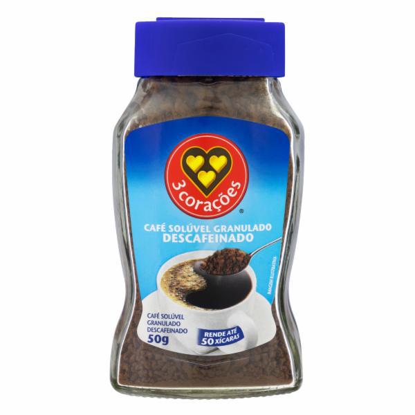 CAFE SOLUVEL DESCAFEINADO 3CORACAO VD 50G