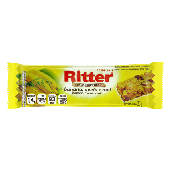 CEREAL AVEIA/ BANANA E MEL  RITTER 25GR UN