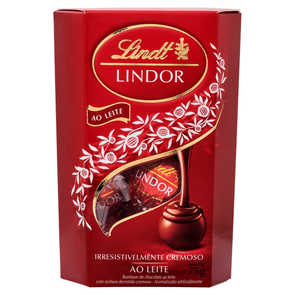 CHOC LINDT LINDOR CORNET AO LEITE 75G