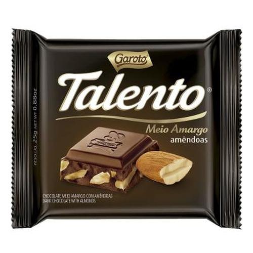 CHOC TALENTO MEIO AMARGO AMENDOAS 25GR