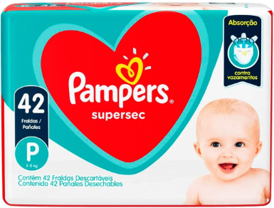FRALDA PAMPERS SUPERSEC MEGA P COM 42 UN