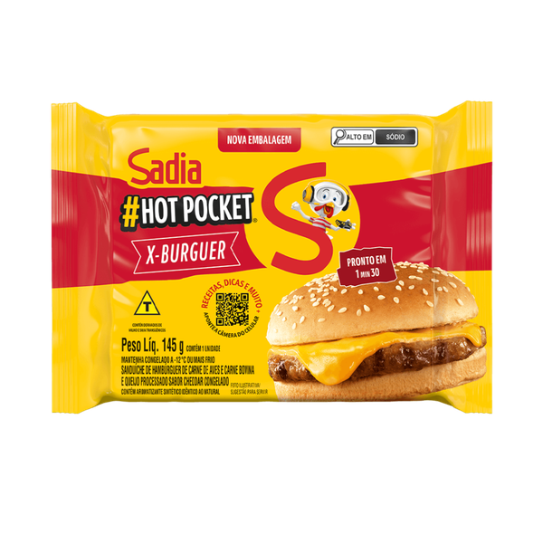 HOT POCKET X BURGUER CHEDDAR SADIA 145G