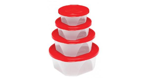 KIT ORGANIZ RED 4 PCS 210/370/740/1220 ML