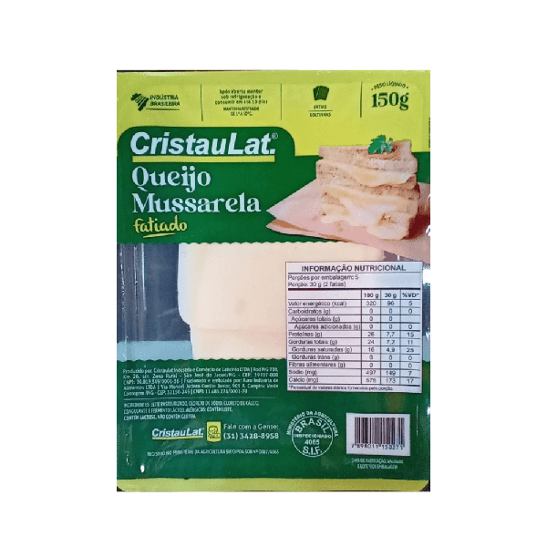 MUSSSARELA CRISTAULAT FATIADA 150G
