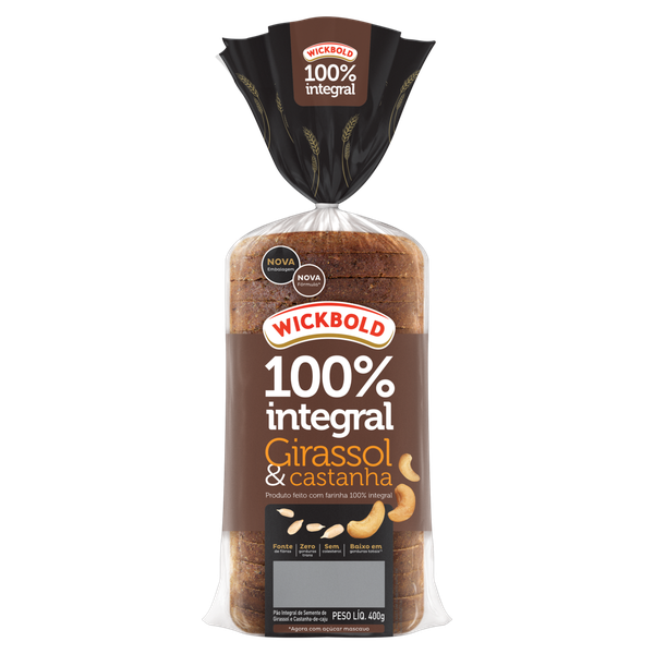 PAO WICKBOLD 100% INT  GIRASSOL CASTANHA 400G