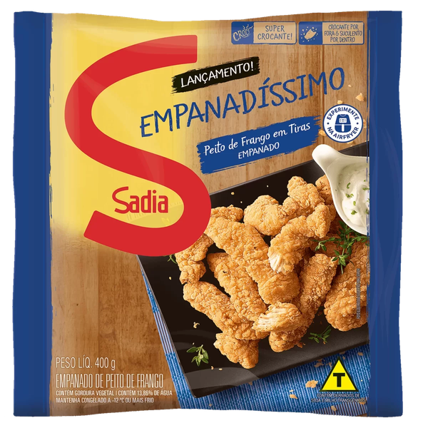 PEITO DE FRANGO EM TIRAS EMPANADISSIMO SADIA 400GR