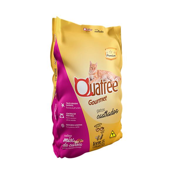 RACAO QUATREE GATOS CASTR.MIX CARNE 3KG