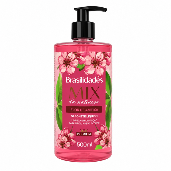 SABONETE LIQ MIX BRASILID FLOR DE AMEIXA 500ML