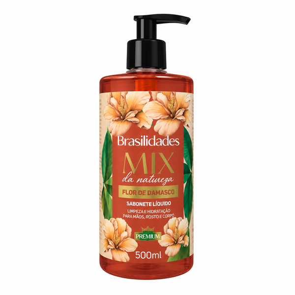 SABONETE LIQ MIX BRASILID FLOR DE DAMASCO 500ML