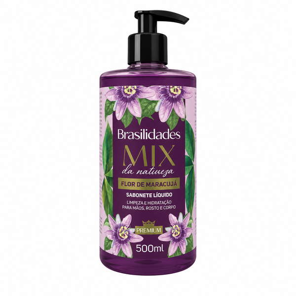 SABONETE LIQ MIX BRASILID FLOR DE MARACUJA 500ML