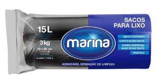 SACO LIXO MARINA ROLO 15LT C 80UN