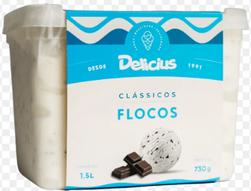 SORVETE DELICIUS CLASSICOS  FLOCOS  1,5L