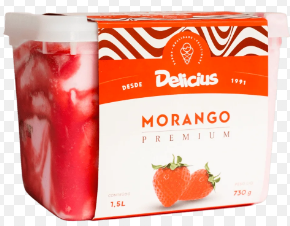 SORVETE DELICIUS PREMIUM MORANGO 1,5LTS FD C/4