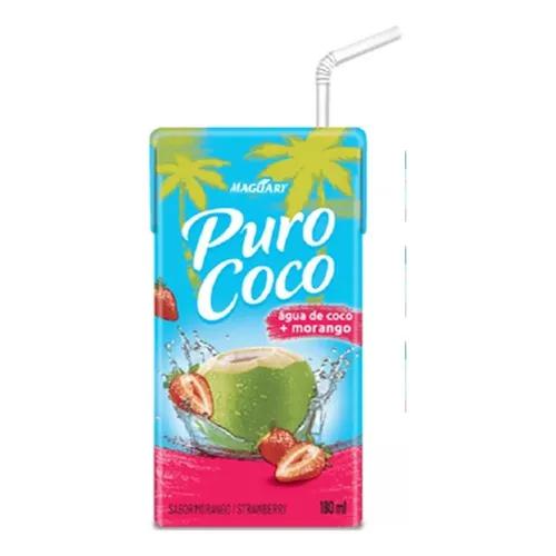 AGUA DE COCO PURO COCO MORANGO MAGUARY 180ML