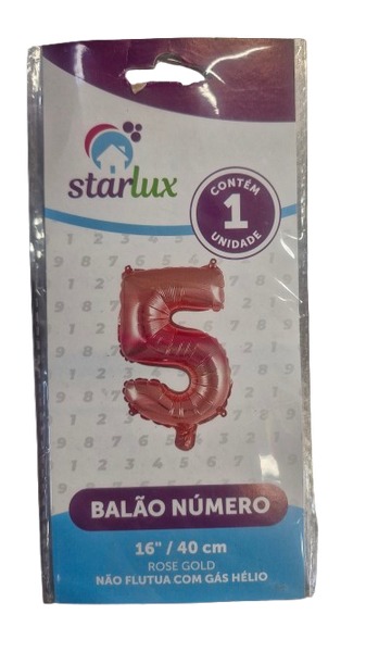 BALAO METALIZADO N 5 - 16 POL ROSE G STARLUX FEST