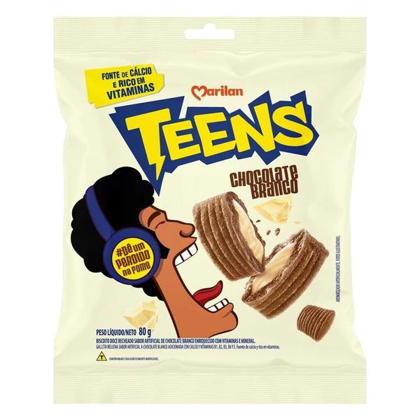 BISC MARILAN TEENS SNACK CHOC BRANCO 80G