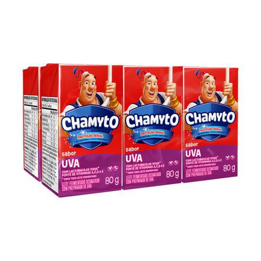 CHAMYTO BOX LEITE FERMENTADO UVA 6X80G