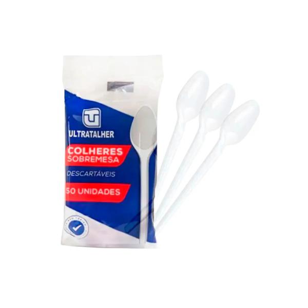 COLHER SOBREMESA BRANCA ULTRA C/50