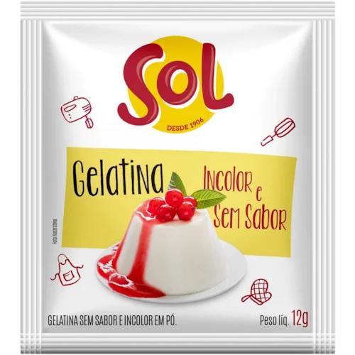 GELATINA SOL INCOLOR SEM SABOR 12G