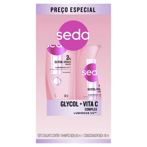 KIT LUMINOUS UV SHAMPOO 300 ML CONDICIONADOR 190ML SEDA 