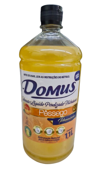 SABONETE LIQ. PEROLIZADO PESSEGO DOMUS 1,1 L