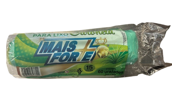 SACO LIXO CITRONELA VERDE MAIS FORTE 15 LITROS