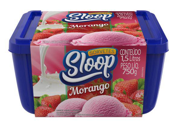 SORVETE SLOOP MORANGO 1,5L
