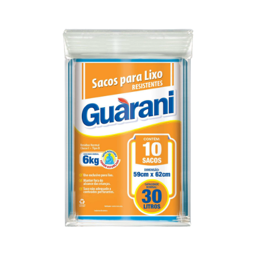 SACO PARA LIXO GUARANI 30L C/10 UNID