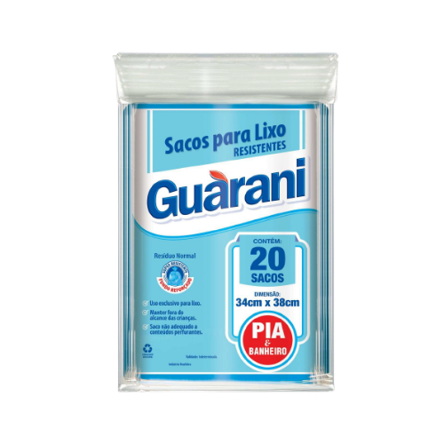 SACO PARA LIXO GUARANI 8L C/20 UNID