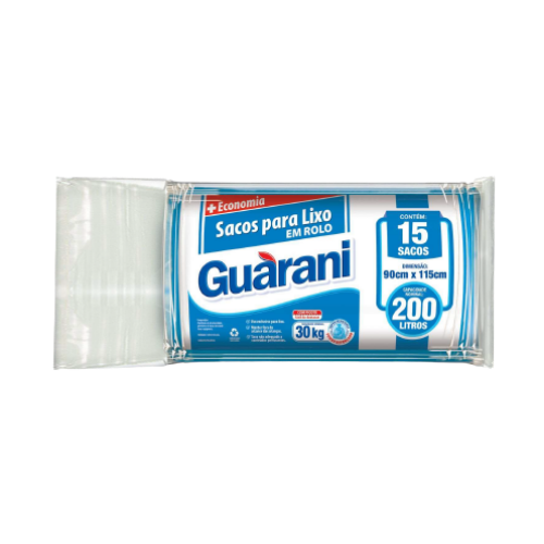 SACO PARA LIXO GUARANI ROLO 200L C/15 UNID