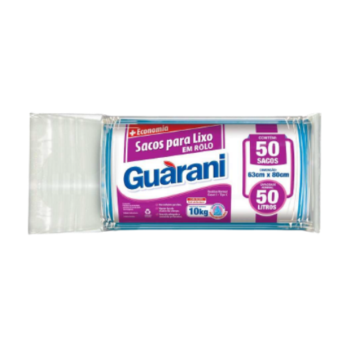 SACO PARA LIXO GUARANI ROLO 50L C/50 UNID