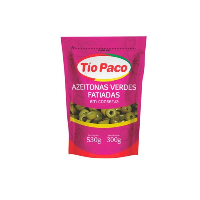 AZEITONA VERDE SACHE FATIADA TIO PACO 300G
