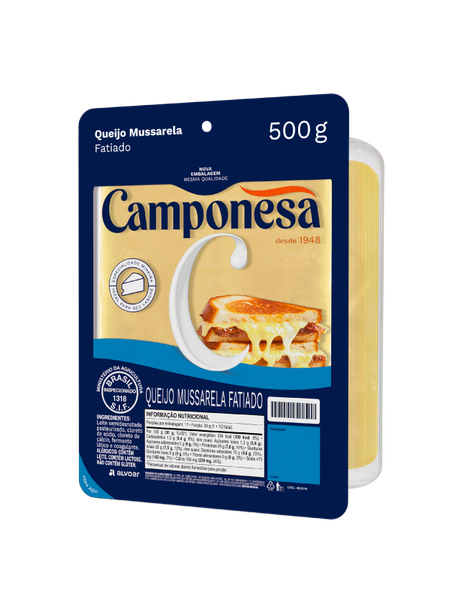 QUEIJO MUSSARELA FATIADA CAMPONESA 500G