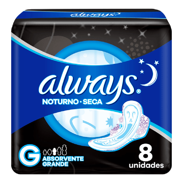 Absorvente Always Noturno C/8 Seca Com abas
