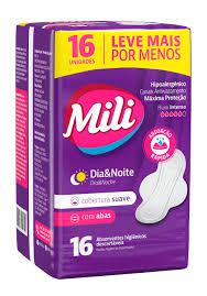 Absorvente Mili Suave Dia Noite C/16 C/Abas