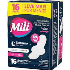 Absorvente Mili Suave Noturno C/16 C/Abas