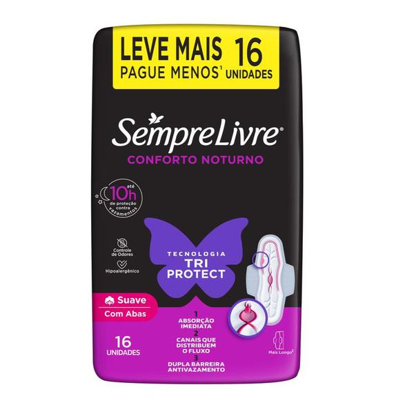 Absorvente Sempre Livre Noturno C/16 ABAS