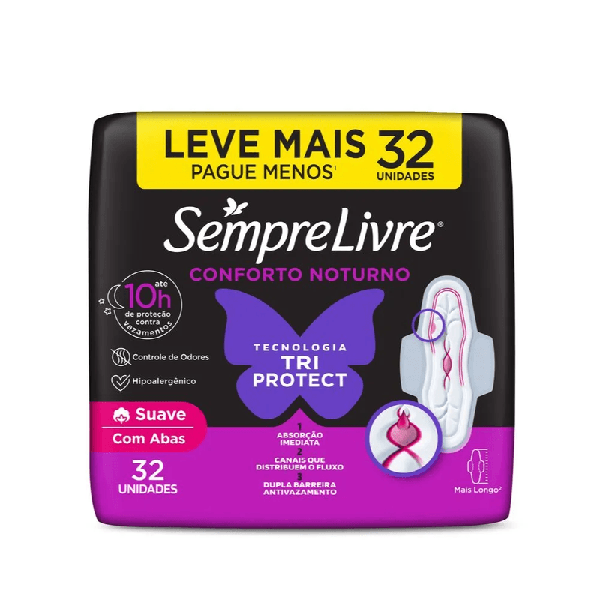 Absorvente Sempre Livre Noturno C/32 ABAS