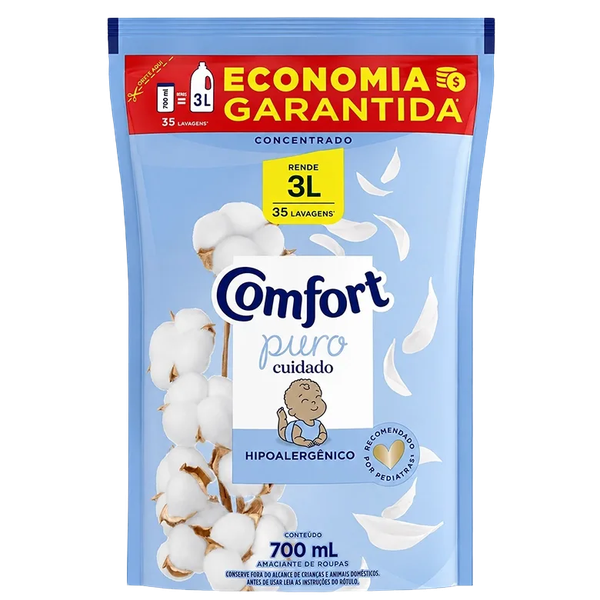 Amaciante Concentrado Confort 700ml Sachê Puro Cuidado