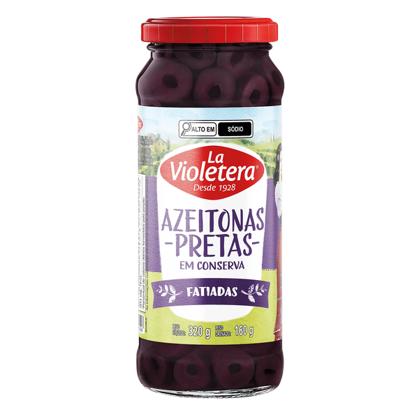 Azeitona Preta 160g La Violetera Fatiada Vidro