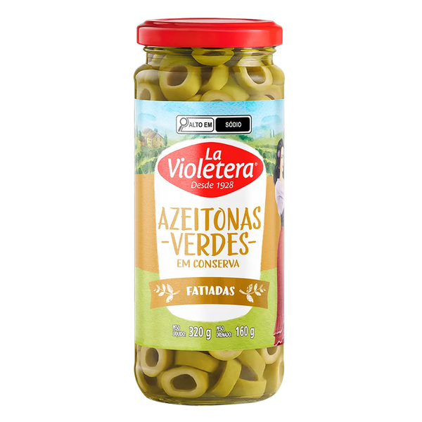 Azeitona Verde 160g La Violetera Fatiada Vidro