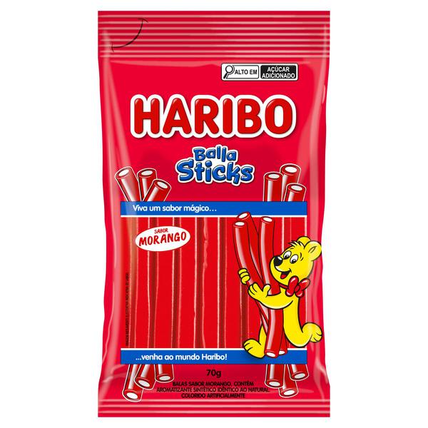 Bala Gelatina Sticks 70g Haribo Morango