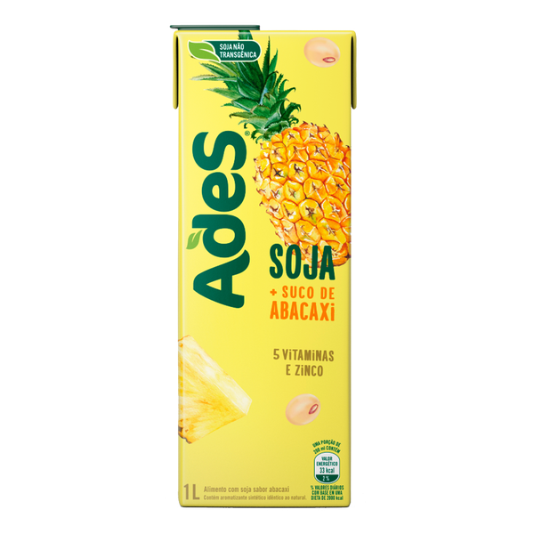 Bebida à Base De Soja Ades frutados 1l Abacaxi