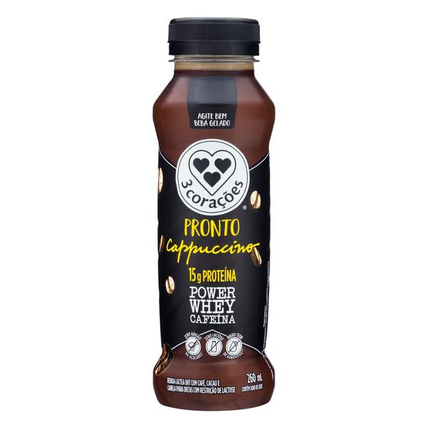 Bebida Cappuccino 3 Corações 260ml Power Whey