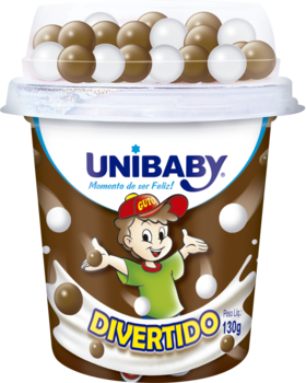Bebida Láctea Unibaby Divertido 130g Chocolate Branco/Preto