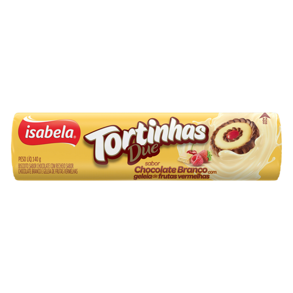 Biscoito Isabela Tortinhas 140g Due Chocolate Branco + Frutas Vermelhas